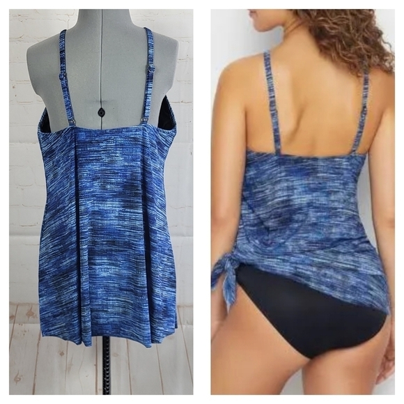Magicsuit Parker Underwire One Piece Swimsuit Dress in Blue Jean Size US 10 - Picture 4 of 11
